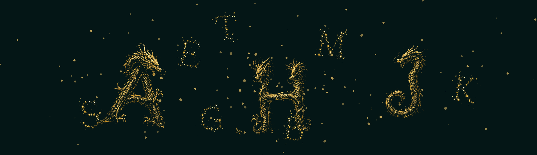 The Fireflies & Dragons family crest — dragons and fireflies woven together